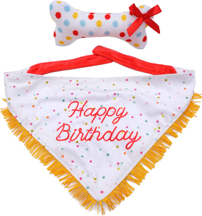 ZippyPaws Birthday Bandana and Bone for Dogs