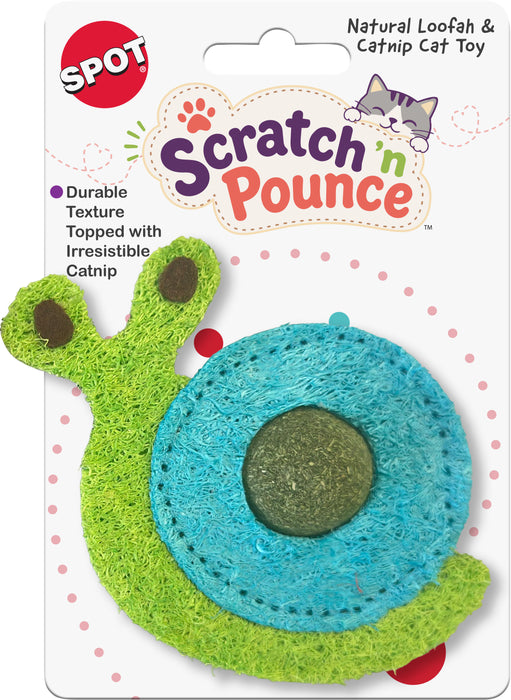 Spot Scratch N Pounce Catnip & Loofah Snail Cat Toy, 4 inches