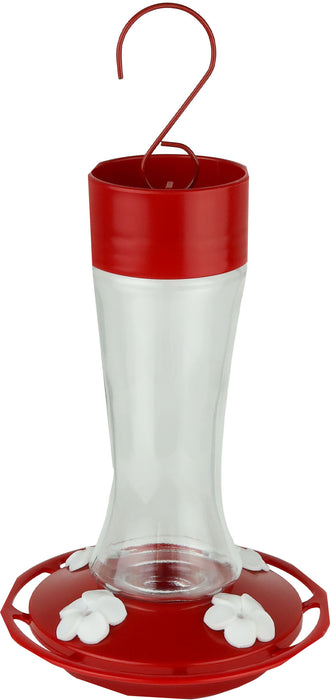 Scarlet Silhouette Glass Hummingbird Feeder