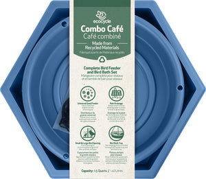 Ecocycle Combo Cafe 2-N-1 Bird Feeder & Bird Bath
