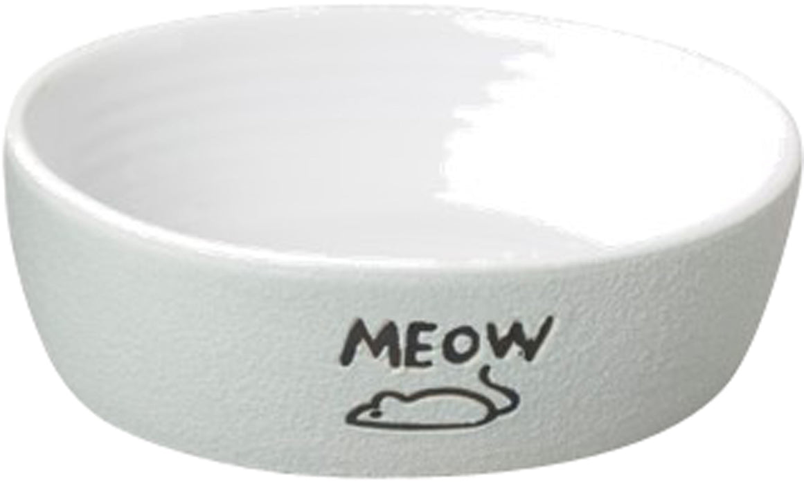 Ethical Pet Nantucket Meow Dish, Gray, 5 inches