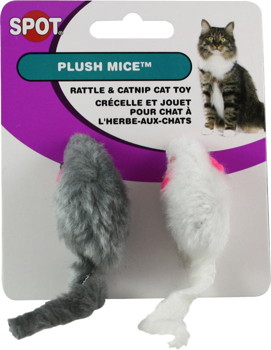 Spot Smooth Plush Mice with Catnip, 4.5 inches, 2-Pack