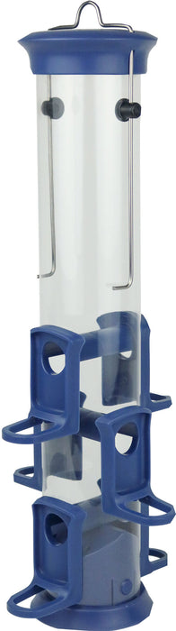 Small Blue Seed Plastic Tube Feeder
