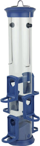 Small Blue Seed Plastic Tube Feeder