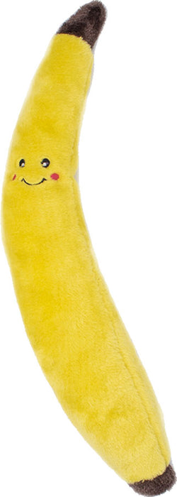 ZippyPaws Jigglerz Banana Squeaky Plush Dog Toy, Yellow XL