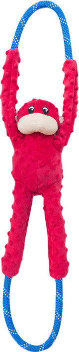 ZippyPaws Ropetugz Monkey Dog Toy, Red (Large)