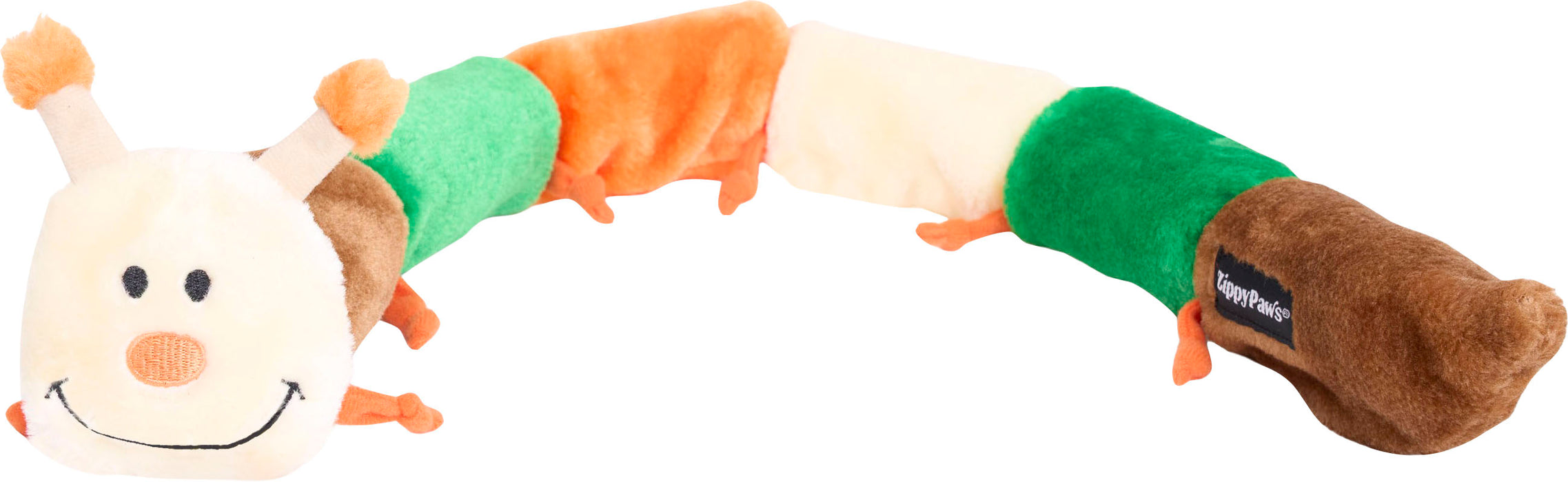 ZippyPaws Caterpillar Squeaky Interactive Dog Toy, Forest Colors