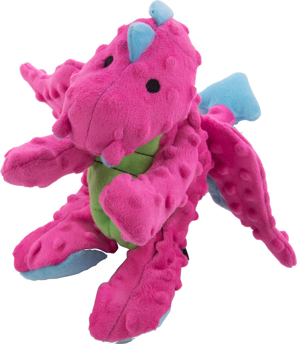 goDog Dragons Squeaky Plush Dog Toy, Pink, Large