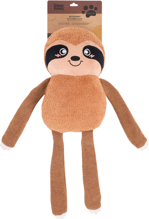 ZippyPaws Ecozippy Sammy The Crinkle Sloth Squeaky Plush Dog Toy