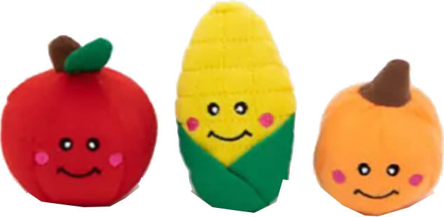 ZippyPaws Fall Harvest Miniz Fall Harvest Dog Toy, Small (3 Pack)