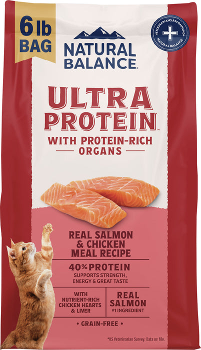 Natural Balance Ultra Protein Real Salmon & Chicken Meal Recipe Dry Cat Food, 6 lb