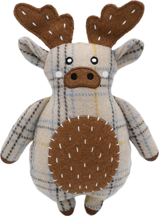 ZippyPaws Ecozippy Cotton Cuddler Moose Squeaky Dog Toy, Brown