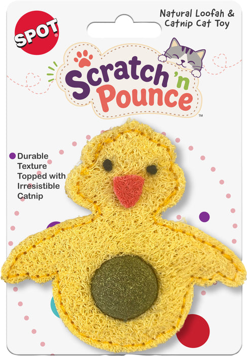 Spot Scratch N Pounce Catnip & Loofah Duck Cat Toy, 4 inches