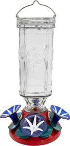 Midnight Blue Glass Hummingbird Feeder