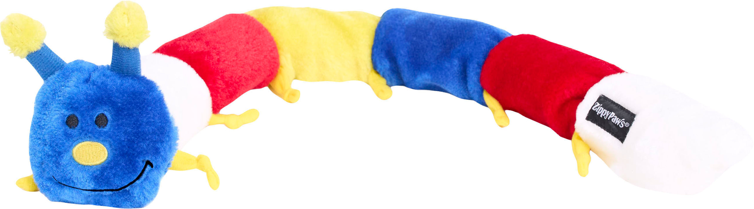 ZippyPaws Caterpillar Squeaky Interactive Dog Toy, Primary Colors
