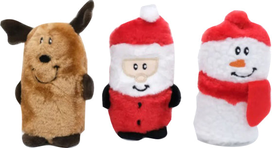 ZippyPaws Holiday Buddies Dog Toy, Small (3 Pack)