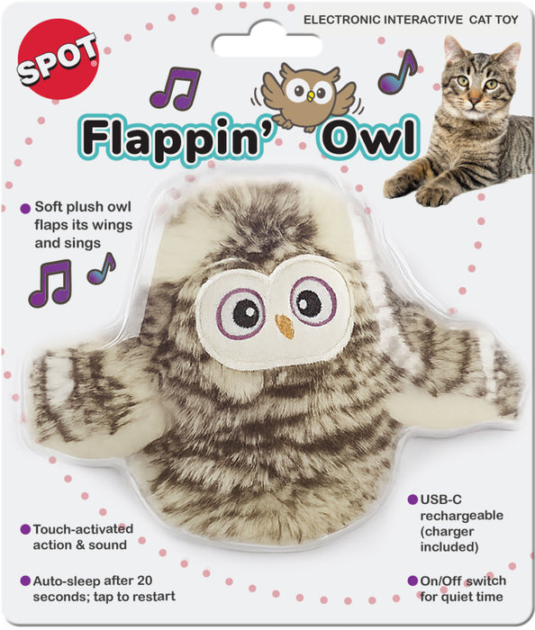 Spot Flappin Owl Catnip Toy, 5 inches