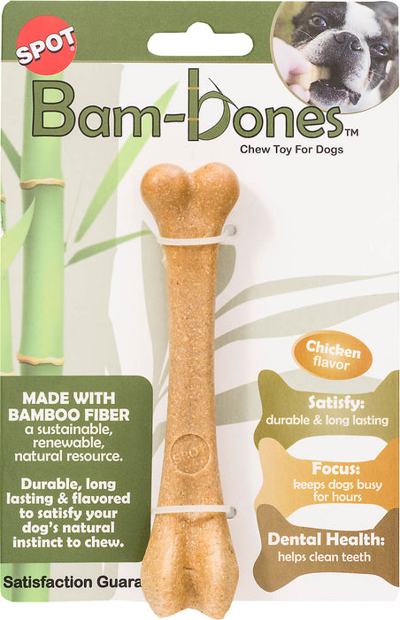 Ethical Pet Bam-Bone Bone Tough Dog Chew Toy, Chicken, 5.75 inches
