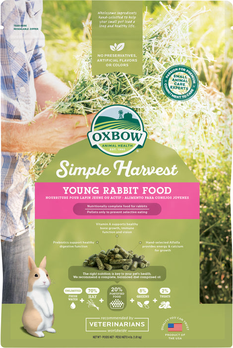 Oxbow Animal Health Simple Harvest Young Rabbit Food, 4 lb