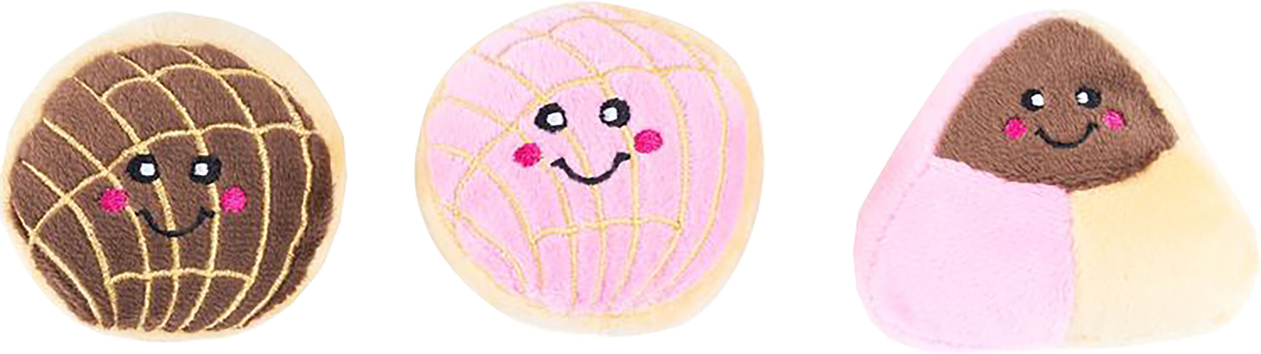 ZippyPaws Miniz Pan Dulce Suqeaky Dog Toy (3 Pack)