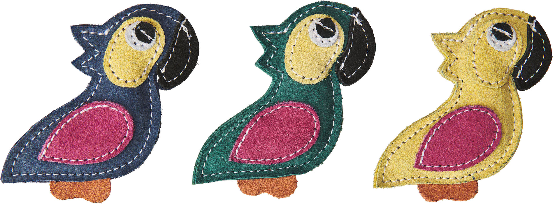Spot Ethical Products Dura-Fuse Leather Parrot Cat Toy with Catnip Assorted, 3 inches
