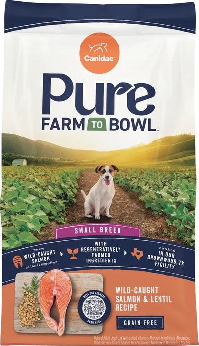 Canidae Pure Farm to Bowl Wild-Caught Salmon & Lentil Small Breed Dry Dog Food, 4 lb