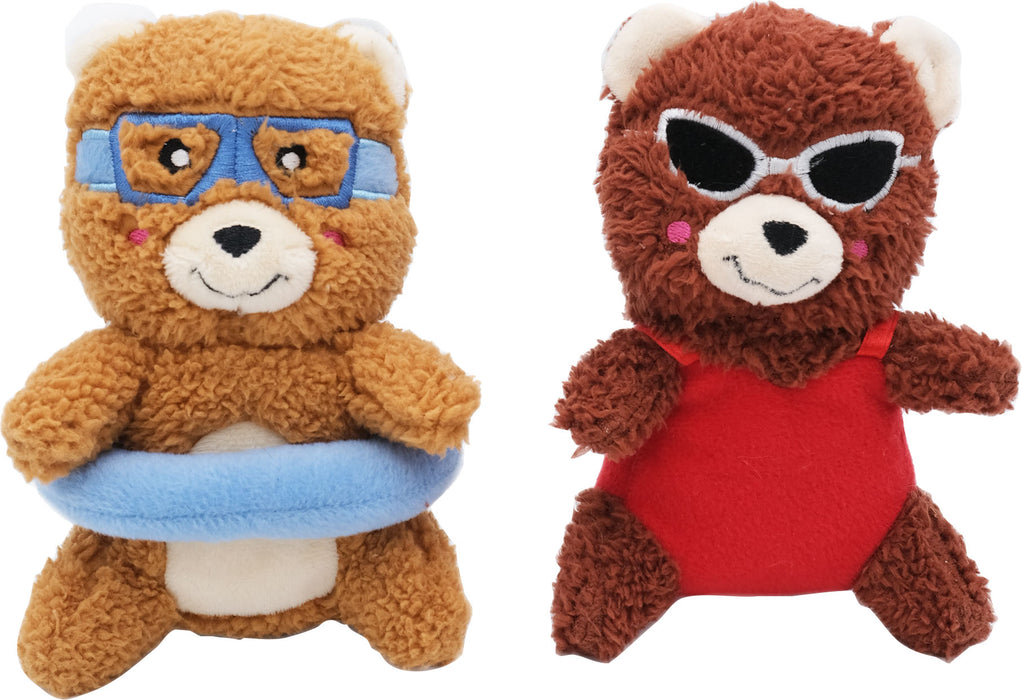 ZippyPaws Cheeky Chumz Junior Poolside Fun Plush Dog Toy, 2 Pack