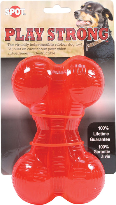 Spot Ethical Products Play Strong Rubber Bone Red Dog Toy, 6.5 in