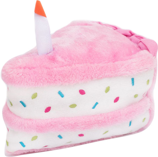 ZippyPaws Birthday Cake Plush Dog Toy, Pink MD