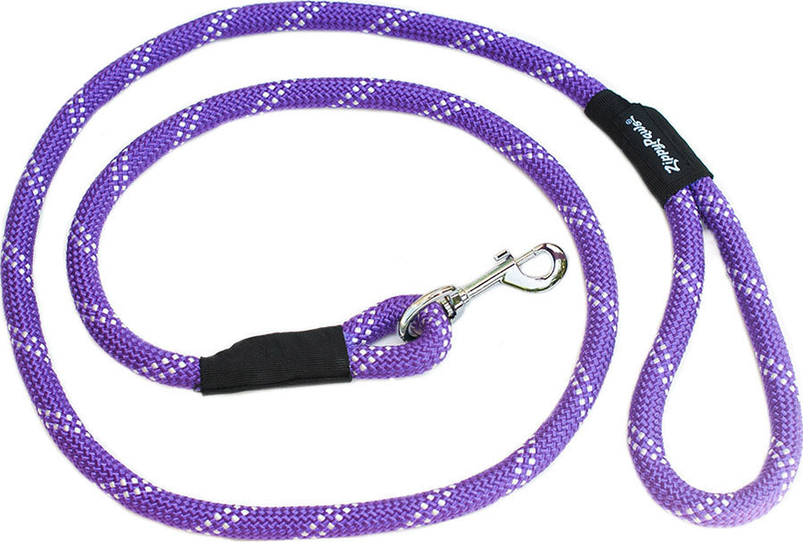 ZippyPaws Climbers' Rope Dog Leash, Purple (6 Feet)