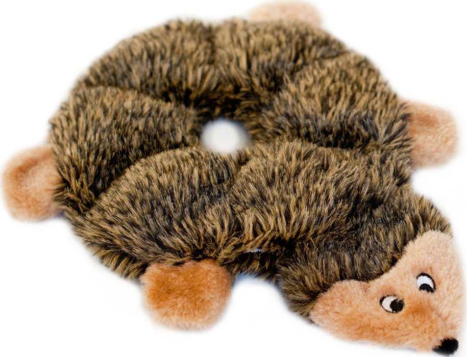 ZippyPaws Loopy Hedgehog Squeaky Dog Toy, Brown L(arge)