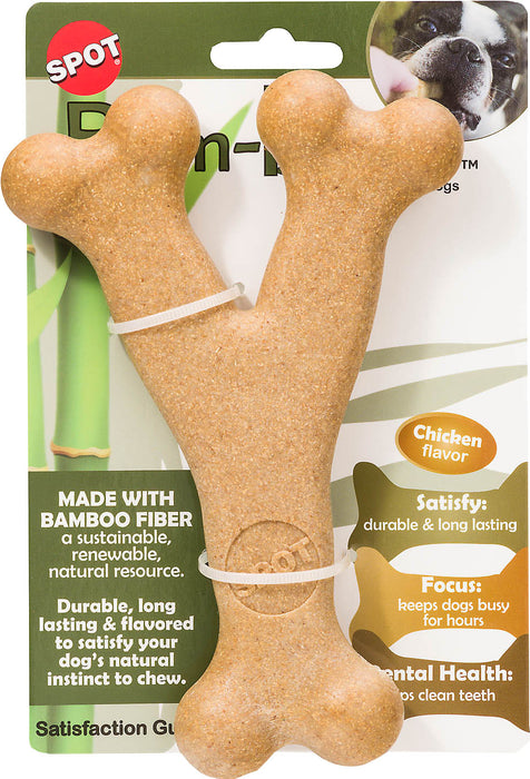 Ethical Pet Bam-Bone Wishbone Chicken Dog Chew Toy, 7 inches