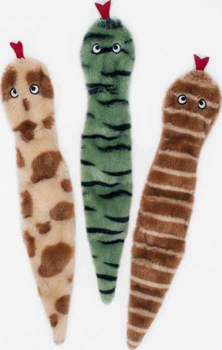 ZippyPaws Skinny Peltz Desert Snakes Mix Dog Toy, Assorted Large (3 Pack)