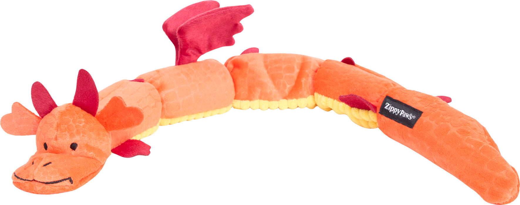 ZippyPaws Dragonz Squeaker Dog Toy, Red (Medium)