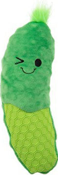 goDog Tough N Texture Dillbert Pickle Squeaky Plush Dog Toy, Green, Medium