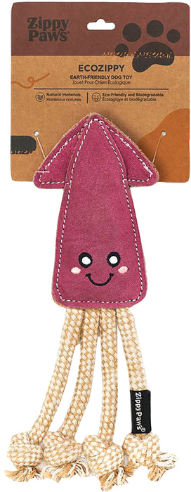 ZippyPaws Ecozippy Suede & Rope Buddies Squid Dog Toy