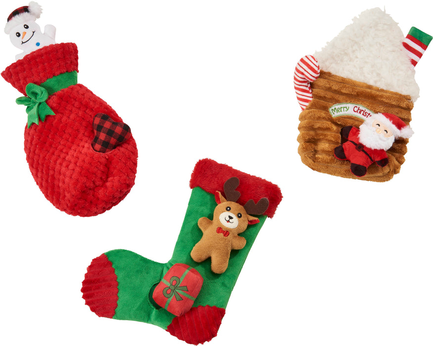 Ethical Pet Spot Holiday Crinkler Puzzle Toys Assorted, 11 inches