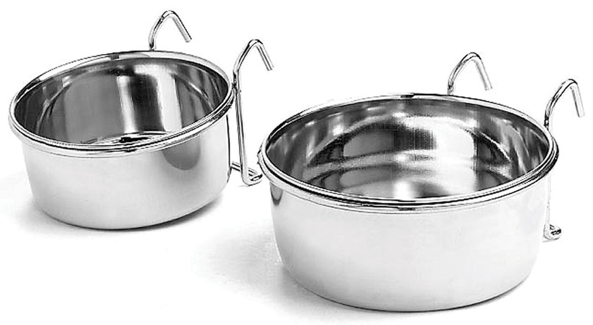 Ethical Pet Stainless Steel Coop Cup Wire Hanger Kennel Pet Bowl, Silver, 20 oz