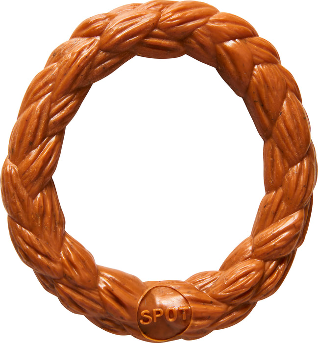 Ethical Pet Bam-Bone Braided Ring Tough Dog Chew Toy, Hickory, 5 inches