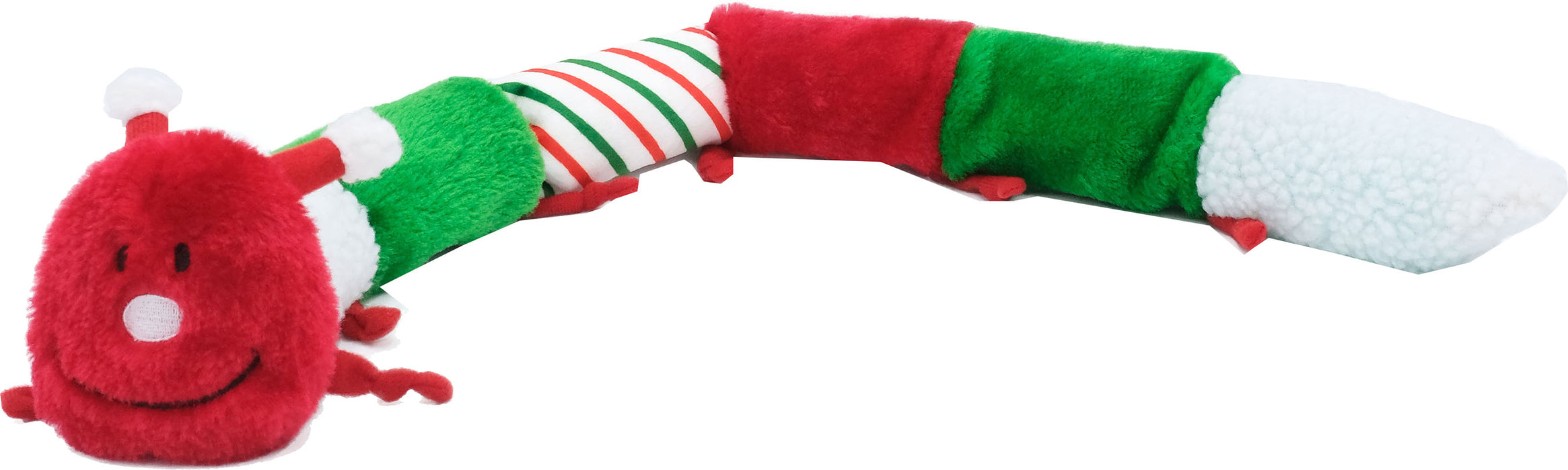 ZippyPaws Holiday Christmas Caterpillar-Deluxe Squeaky Dog Toy, Large