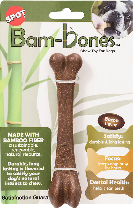 Ethical Pet Bam-Bone Bone Tough Dog Chew Toy, Bacon, 5.75 inches