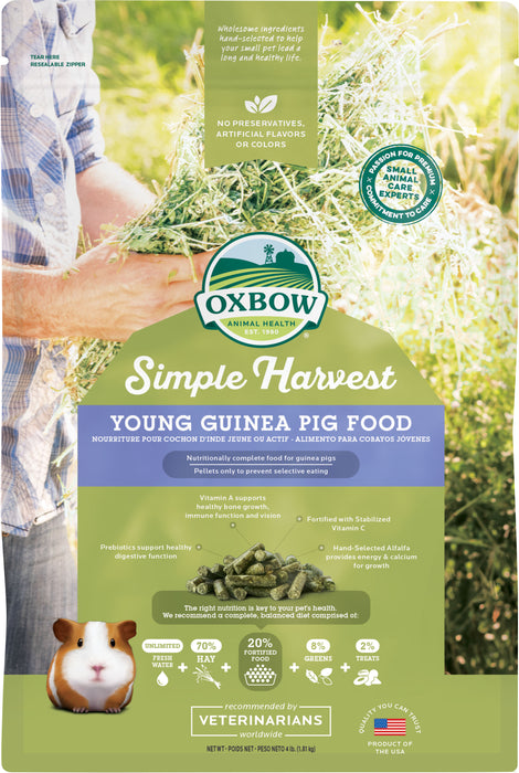Oxbow Animal Health Simple Harvest Young Guinea Pig Food, 4 lb