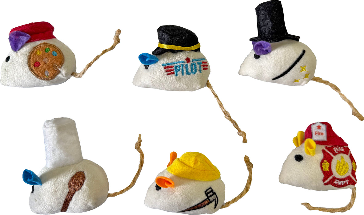 Spot Mice At Work Assorted Catnip Toy, Assorted, 3 inches, 6-Pack
