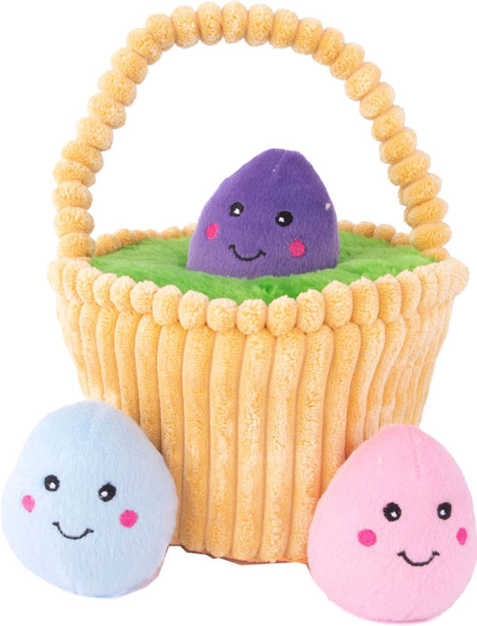 ZippyPaws Easter Zippy Burrow Easter Egg Basket Interactive Dog Toy, Large