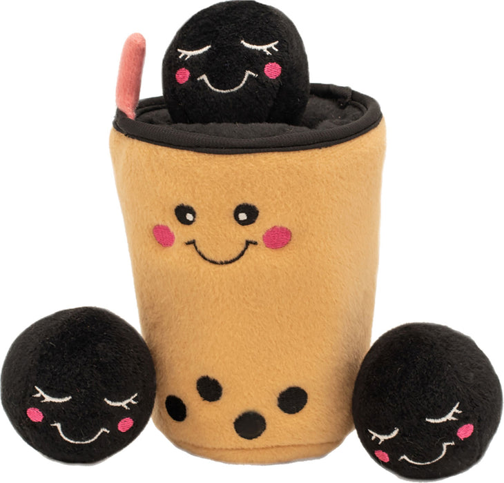 ZippyPaws Burrow-Boba Milk Tea Squeaky Interactive Dog Toy, LG