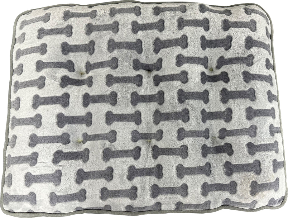 Spot Ethical Pet Sleep Zone Bone Print Pillow Bed, Light Gray, 32 inches
