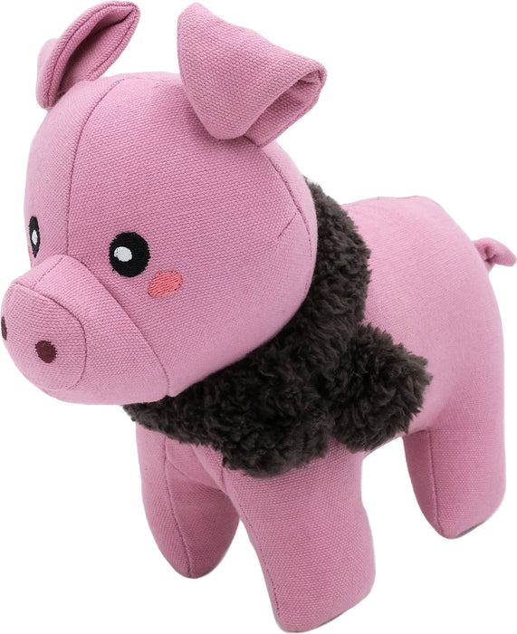 ZippyPaws Ecozippy Cotton Cuddler Pig Squeaky Dog Toy, Pink