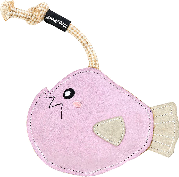 ZippyPaws Ecozippy Suede & Rope Buddies Angel Fish Dog Toy