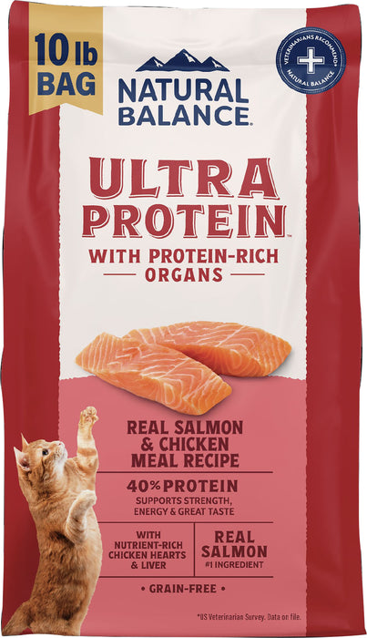 Natural Balance Ultra Protein Real Salmon & Chicken Meal Recipe Dry Cat Food, 10 lb