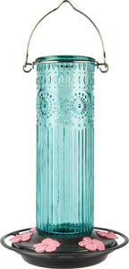 Antique Glass Gravity Hummingbird Feeder